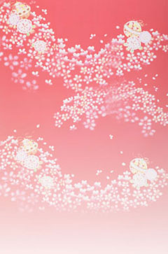 背景　赤花柄 (2008-04-04)