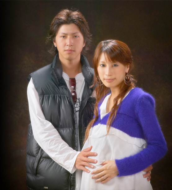 マタニティの夫婦写真